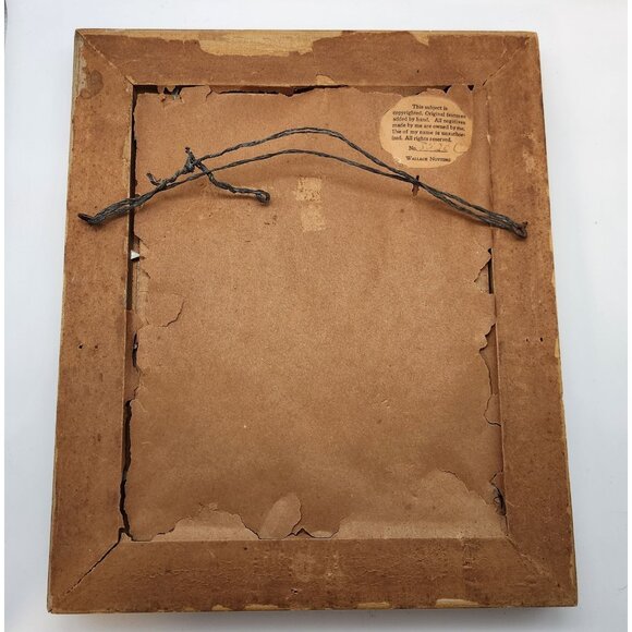 Wallace Nutting Floral Print - A Dahlia Jar - Signed & Original Label Framed - Picture 3 of 4